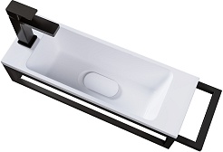 Grossman Консоль с раковиной Метрис 50 R черная – фотография-2